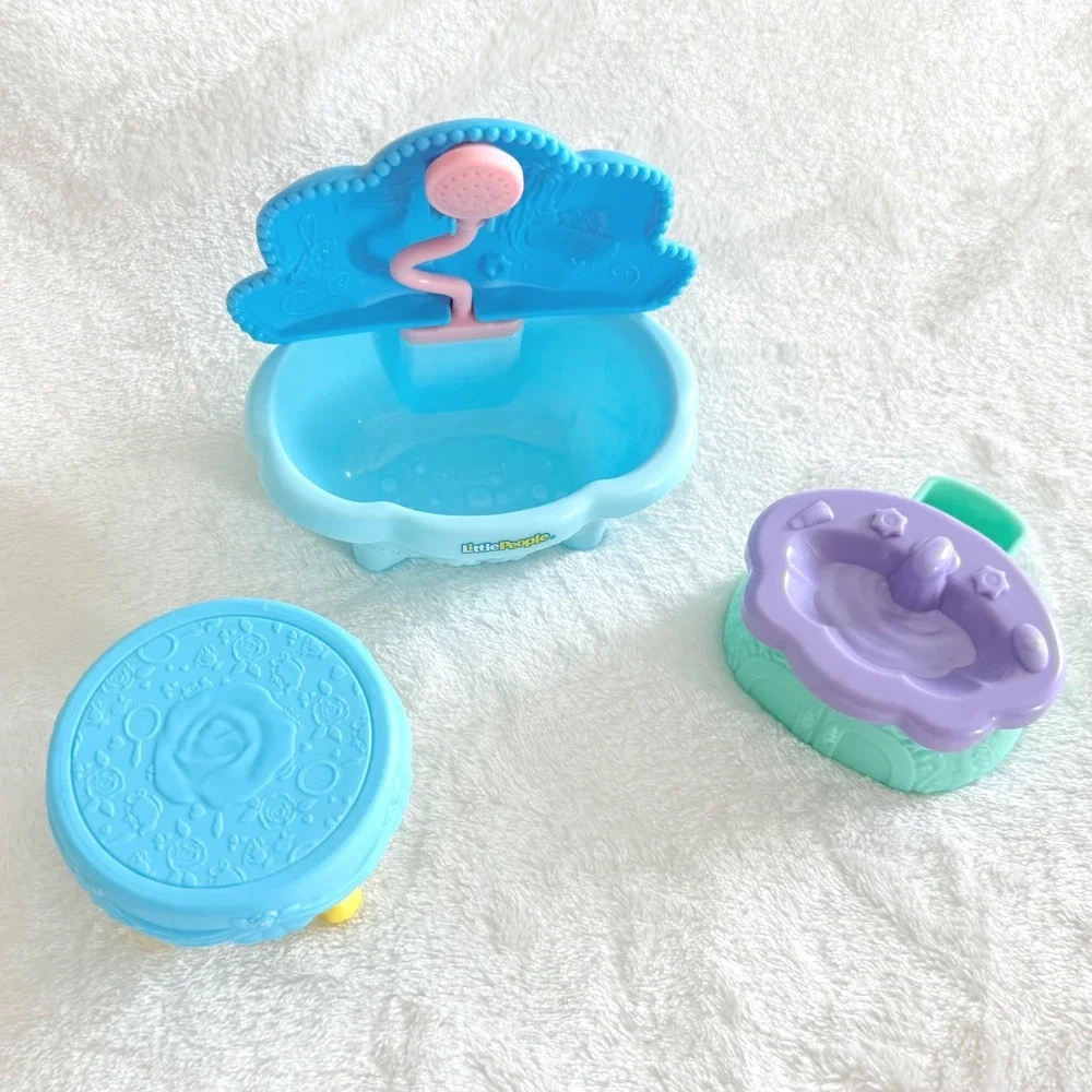 Fisher-Price Little People Disney Ariel Bathtub Vanity Kids Blue GWV51 3pc Set